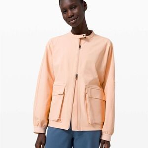 Lululemon The Lab Peach Satin Kosaten Full Zip Up Windbreaker Jacket Medium